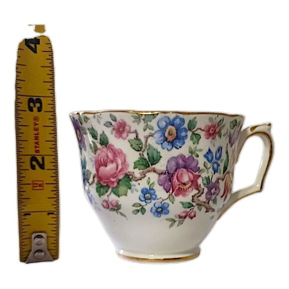 Crown Staffordshire Springtime Tea Cup Saucer Floral Fine Bone China England - Picture 4 of 16